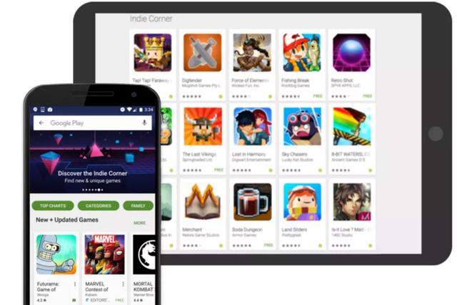 Google Play：开设独立游戏专区，提供搜索页试玩