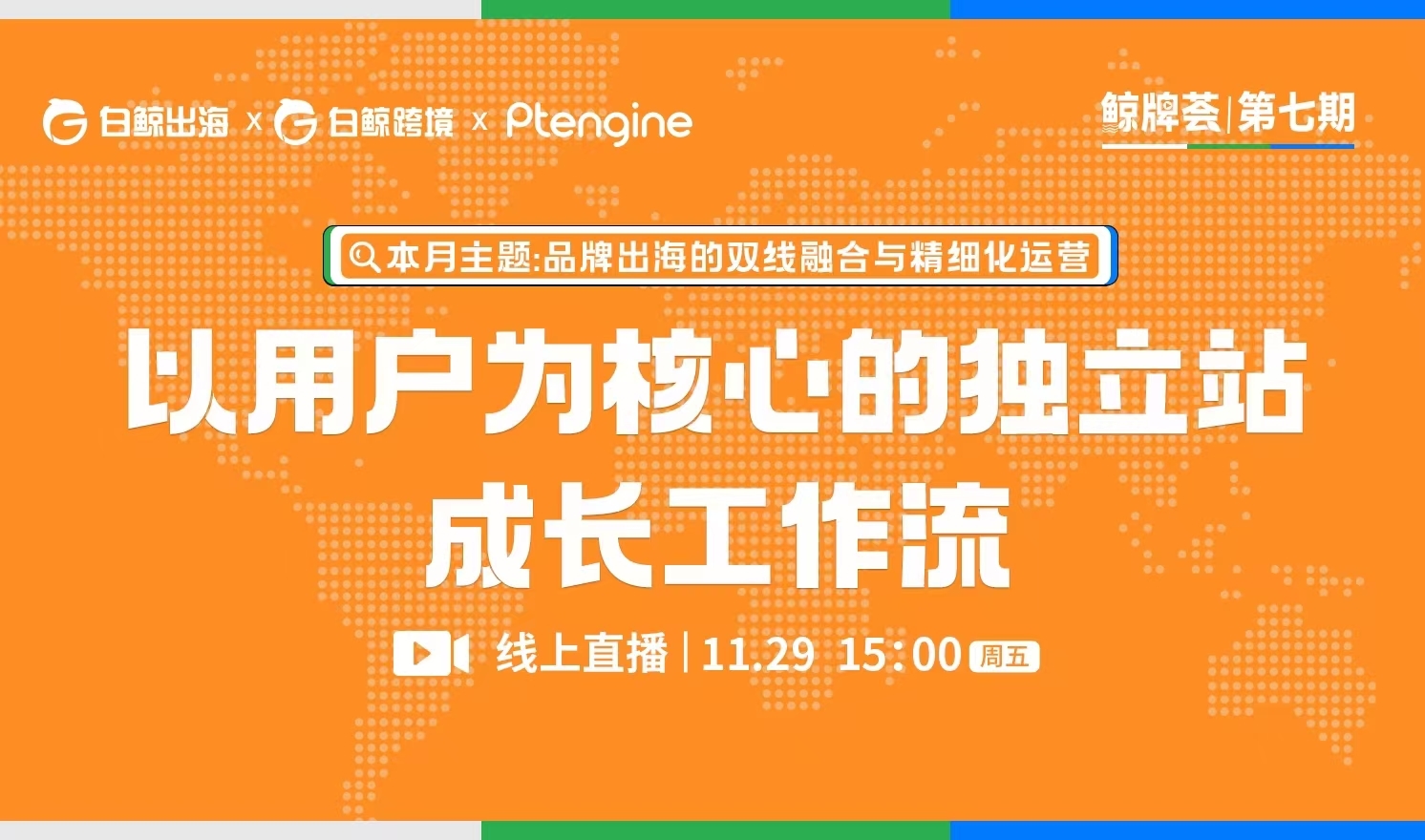 “鲸牌荟”第7期——以用户为核心的独立站成长工作流（2024-11-29）